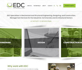 EDC Management Corp. Website design for manufacturing service companies