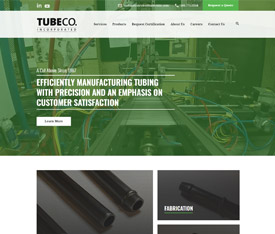 TubeCo Incorporated - Website design for custom manufacturers