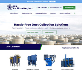 U.S. Air Filtration, Inc. - Website design for industrial distributors